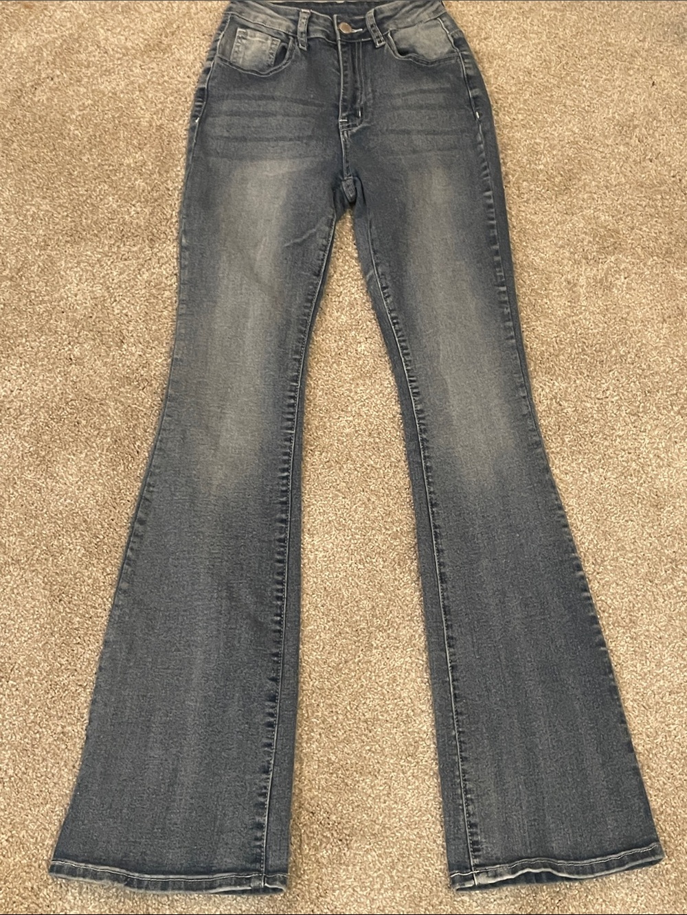 SHEIN embroidered pocket Flare Jeans size 25